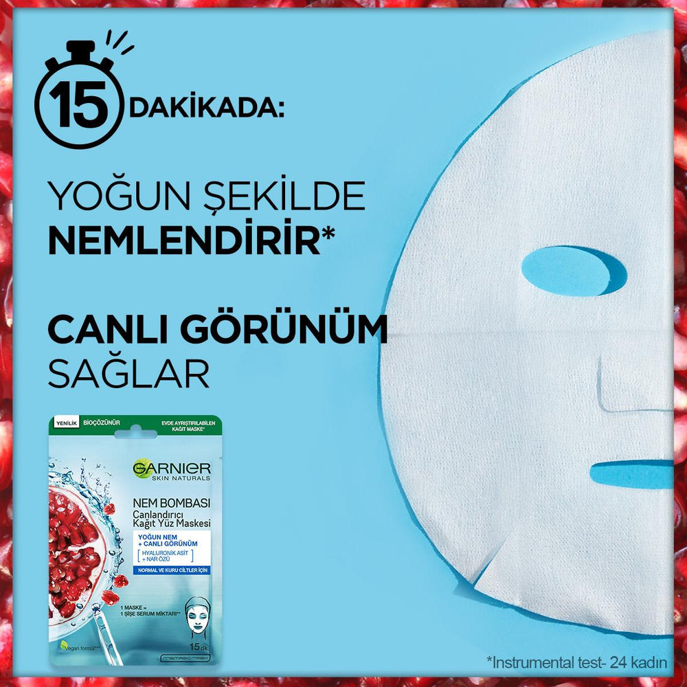 Garnier Moisturizing Face Mask with Pomegranate Extract & Hyaluronic Acid for Normal to Dry Skin - Intensive - view 2