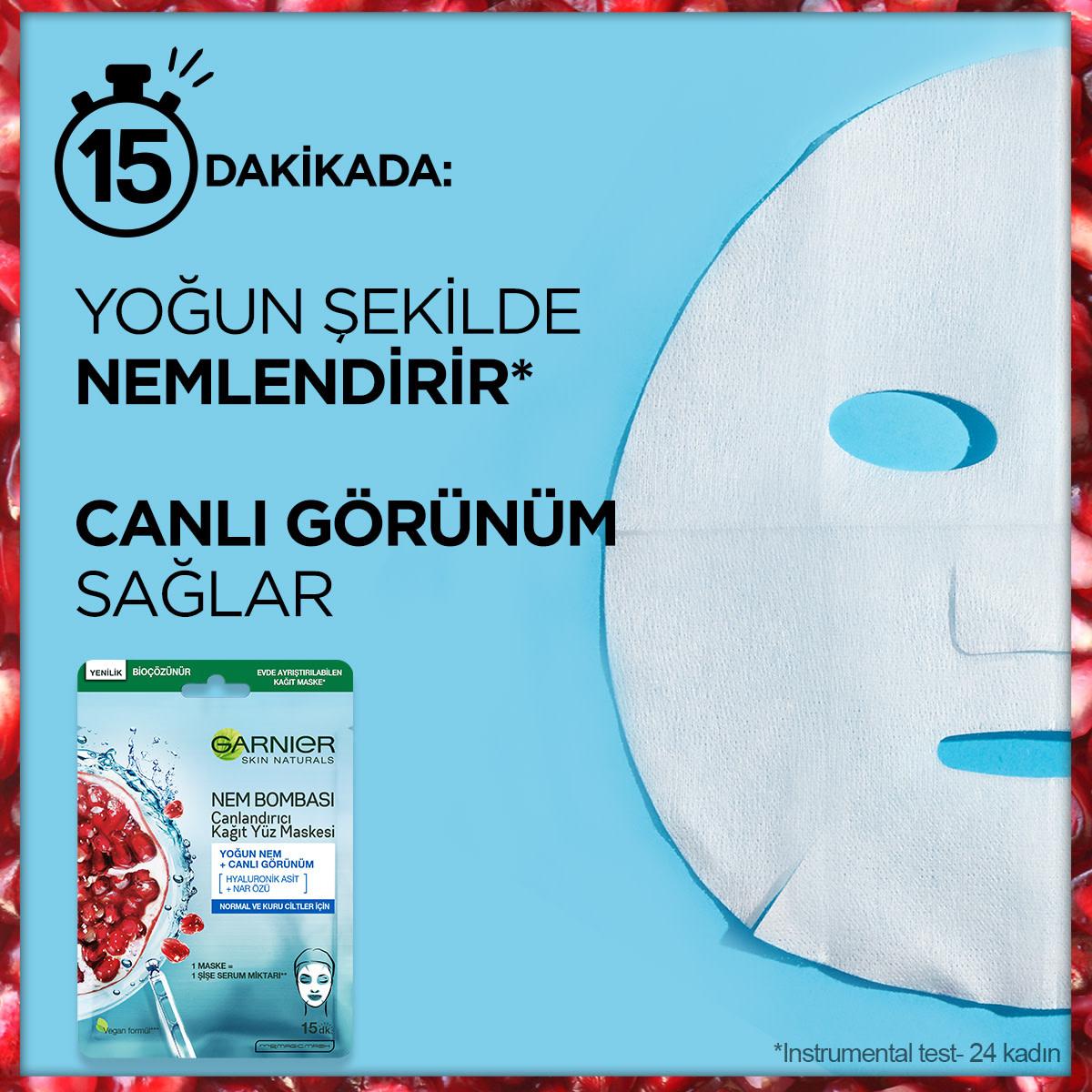 Garnier Moisturizing Face Mask with Pomegranate Extract & Hyaluronic Acid for Normal to Dry Skin - Intensive Hydration & Radiant Skin Garnier Moisturizing Face Mask - Hydrate & Radiate face mask, moisturizing face mask, sheet mask, Garnier face mask, pomegranate extract face mask, hyaluronic acid face mask, skincare, hydration, dry skin, normal skin, radiant skin, intensive hydration, skincare routine, beauty products, Garnier skincare, natural ingredients, skincare solutions