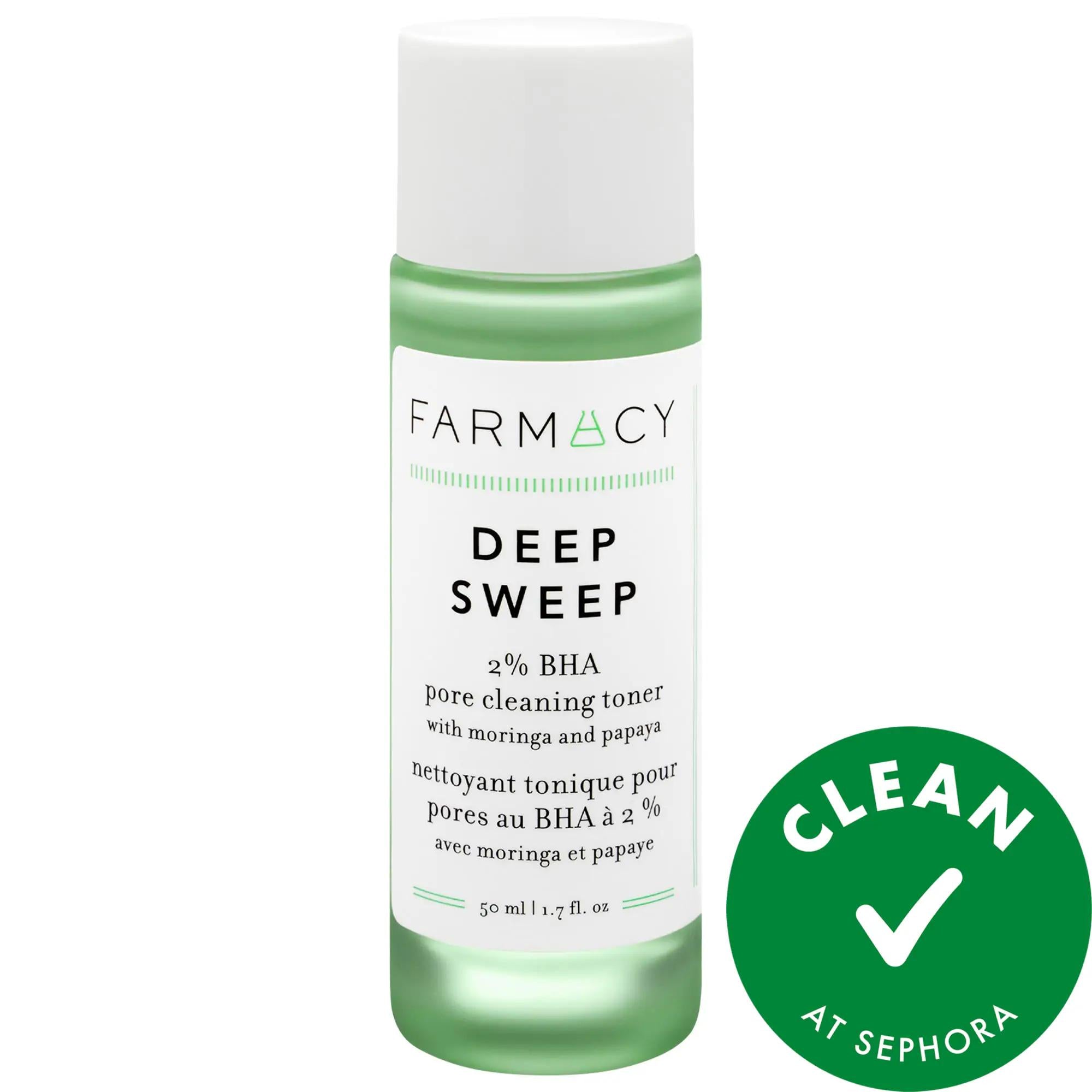 Mini Deep Sweep - 2% BHA Salicylic Acid Toner for Combination & Oily Skin, Vegan & Cruelty-Free Mini Deep Sweep 2% BHA Toner for Oily Skin - Vegan & Cruelty-Free salicylic acid toner, BHA toner, vegan skincare, cruelty-free skincare, gluten-free skincare, combination skin toner, oily skin toner, pore cleansing toner, exfoliating toner, skincare, Clean at Sephora, moringa, papaya enzyme, lightweight liquid toner, daily toner, acne treatment, blackhead removal, skincare routine, ethical skincare, sustainable 