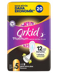 Orkid Platinum Gece Ekstra Plus (Boy 5) - Overnight Hygienic Pads for Women, Extra Absorbent & Comfortable - Intimate Care