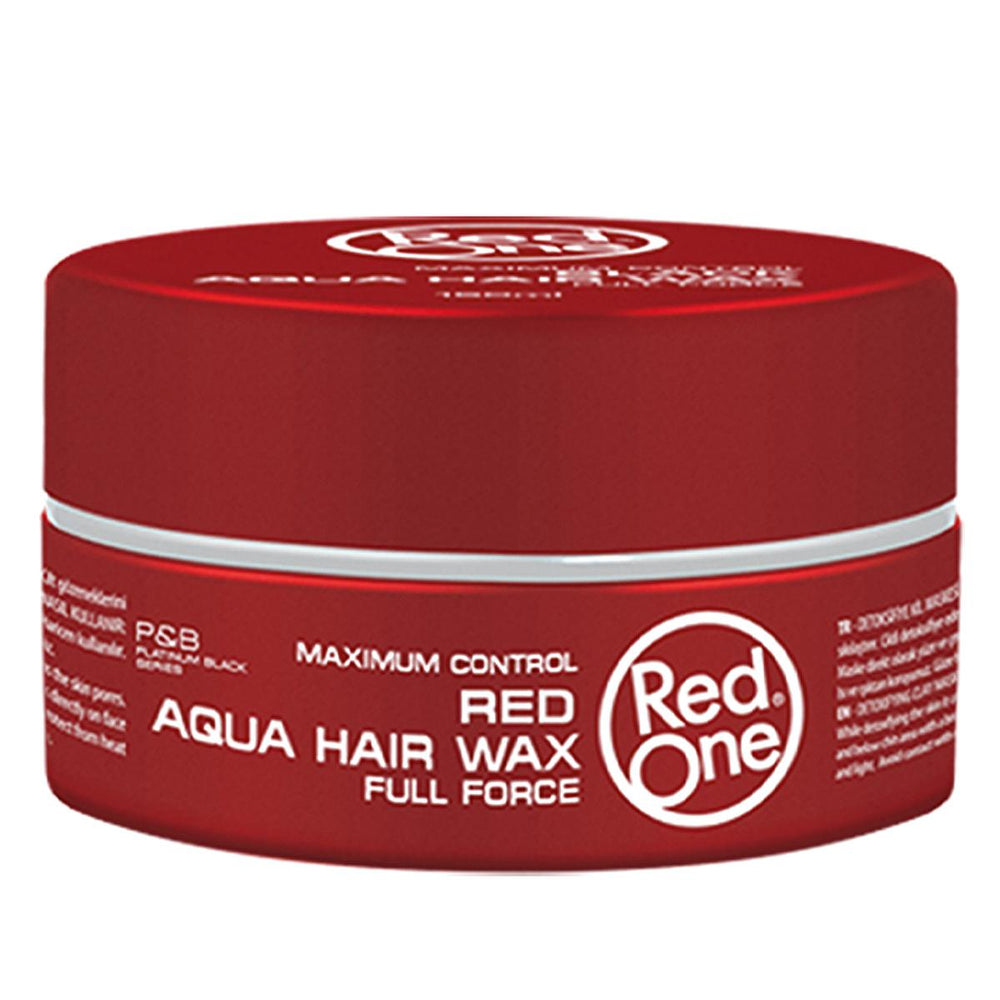 Red One Red Aqua Hair Wax - Extra Strong Hold, Shiny Finish, Non-Greasy Styling Wax for Men - Easy Wash Out - 150ml Red One Hair Wax: Strong Hold, Shiny Finish - Men's Styling hair wax, styling wax, hair styling product, strong hold hair wax, shiny hair wax, non-greasy hair wax, easy wash hair wax, red hair wax, men's hair wax, hair styling for men, hair styling, hair care, men's grooming, strong hold, shiny finish, non-greasy, easy wash, red one, hair product, hair gel, hair paste, men's style, hair stylin