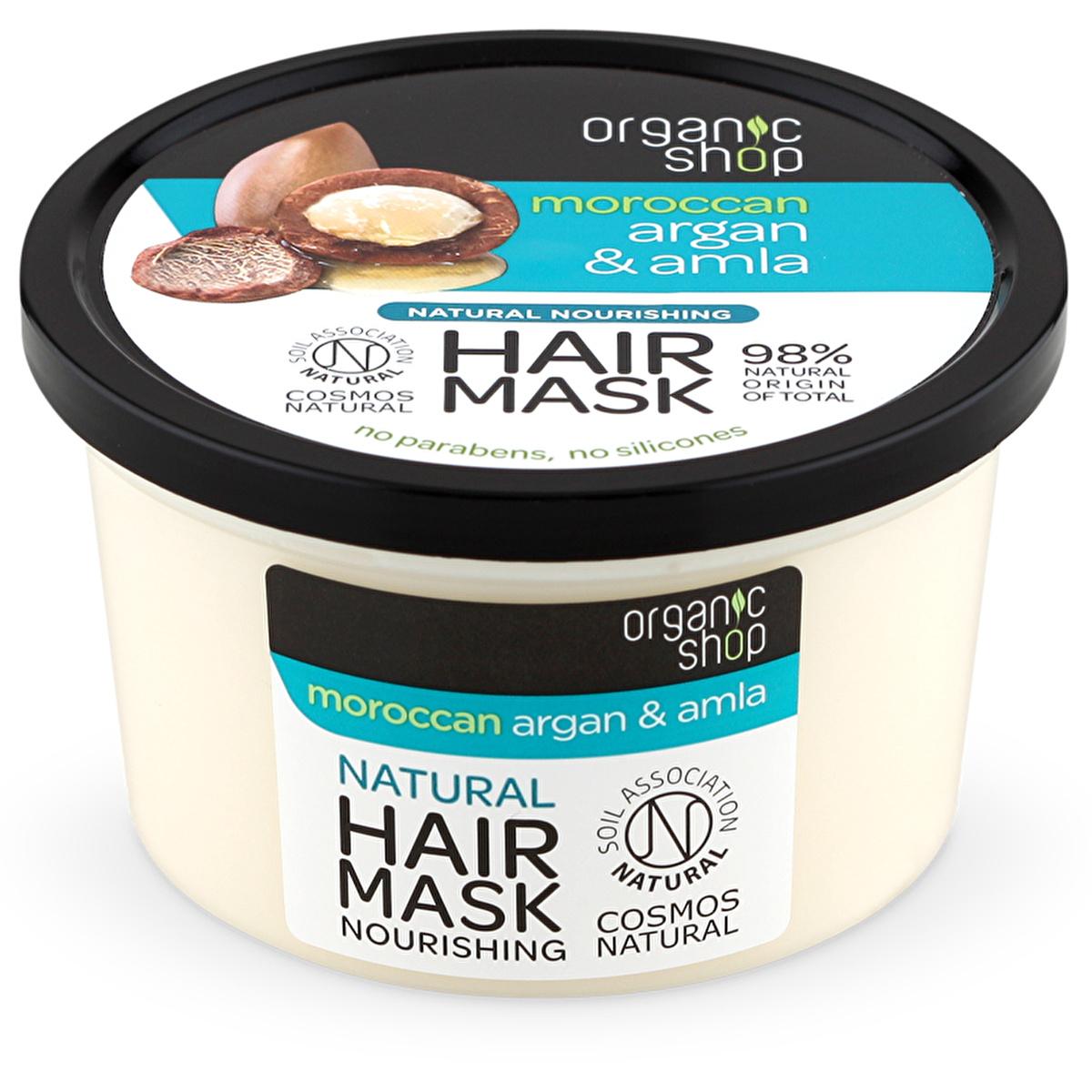 Organic Shop Argan & Amla Hair Mask 250ml - Natural Nourishment for Dry Damaged Hair Organic Argan & Amla Hair Mask - Natural Hair Care organic hair mask, argan oil hair care, amla oil benefits, natural hair nourishment, COSMOS NATURAL certified, hair repair, dry hair solution, damaged hair care, natural hair care, paraben-free, silicone-free, hair mask 250ml
