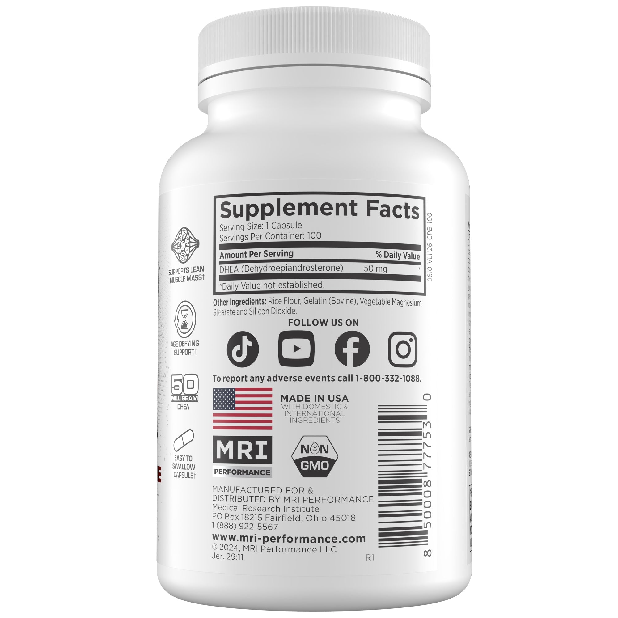 MRI Performance DHEA 50MG  Healthy Aging, Hormone &amp; Adrenal Support