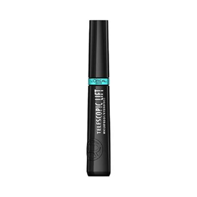 loreal paris telescopic lift waterproof mascara black, applying loreal paris mascara on lashes, close up of telescopic lift mascara brush Loreal Paris Waterproof Mascara - Telescopic Lift | 0.33 fl oz Loreal Paris Waterproof Mascara - Telescopic Lift loreal-paris, waterproof-mascara, telescopic-lift, eye-makeup, makeup-enthusiasts, sensitive-eyes, volumizing-mascara, long-lasting, clump-free, ai-generated