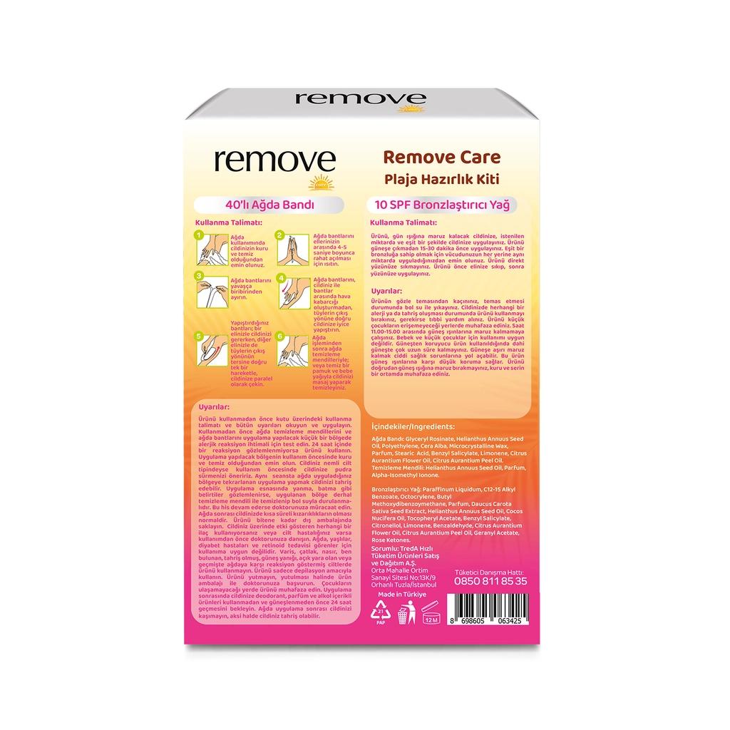 Remove Care Beach Ready Kit Wax Strips &amp; Bronzing Oil 100 ml