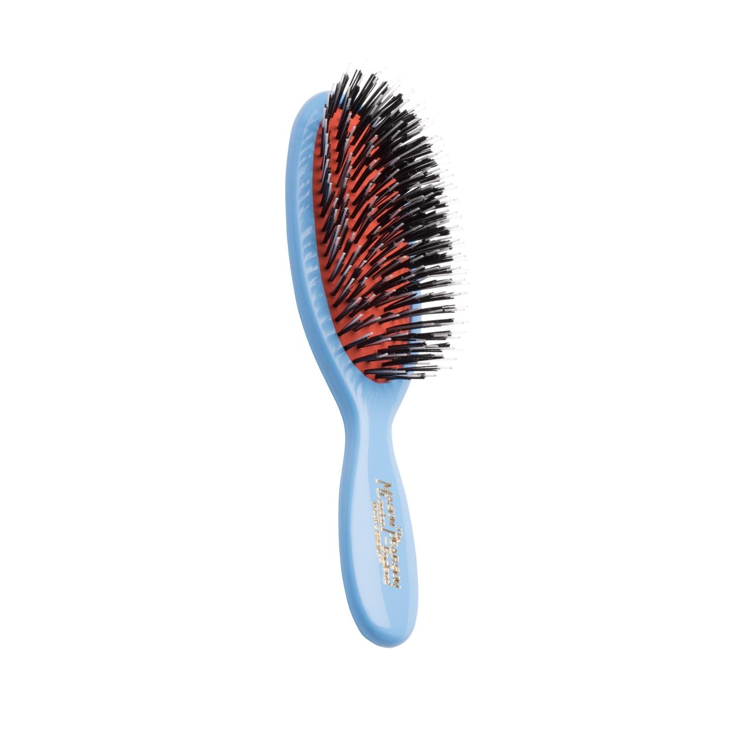 Mason Pearson Pocket Bristle Nylon BN4 Blue Hair Brush: Travel-Friendly, Detangling, Healthier & Shinier Hair Mason Pearson Blue Pocket Hair Brush: Detangle & Shine On-the-Go Mason Pearson hair brush, pocket hair brush, bristle nylon brush, travel hair brush, blue hair brush, BN4 hair brush, small hair brush, luxury hair brush, hair brush, hair grooming, hair styling, hair care, compact brush, purse brush, travel size brush, detangling brush, shiny hair, healthy hair, nylon bristle brush, gifts for her, sto