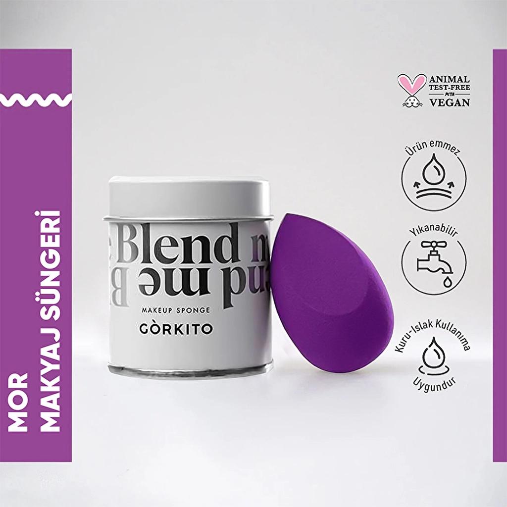 Gorkito Makeup Sponge Purple for Seamless Blending 1 pc