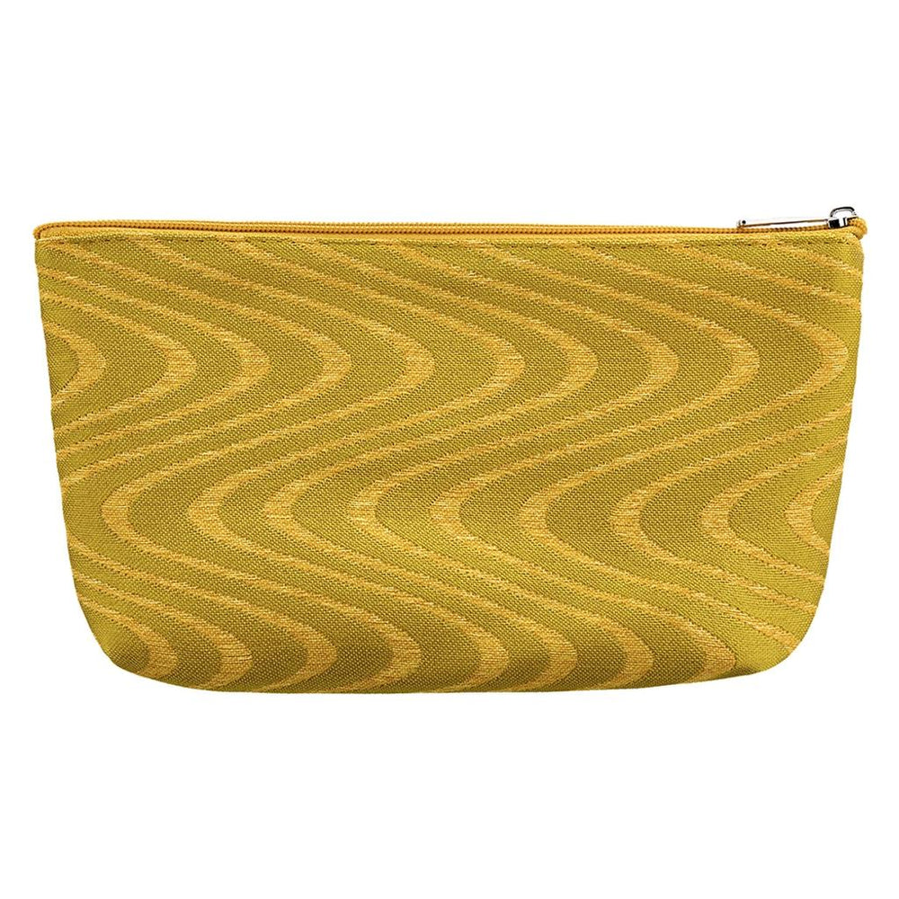Eklips Yellow Wavy Makeup Bag for Travel & Vanity