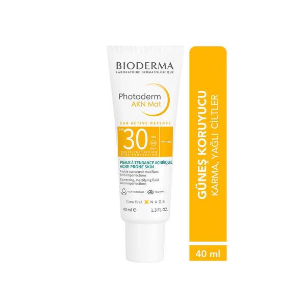 Bioderma Photoderm AKN Mat SPF30 Mattifying Sunscreen Cream for Acne-Prone Skin - 1.35 fl oz Bioderma SPF30 Mattifying Sunscreen Cream for Acne-Prone Skin sunscreen cream, mattifying sunscreen, acne-prone skin, SPF30, non-comedogenic sunscreen, Bioderma, Photoderm AKN Mat, sun protection, mattifying effect, cosmetic, skincare, dermatologically tested