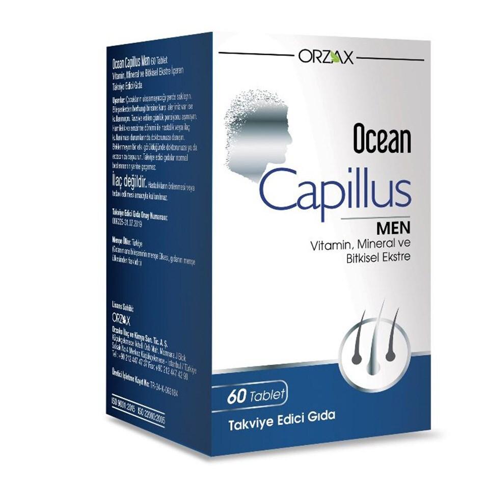 Ocean Capillus Men Dietary Supplement for Hair Loss Support - 60 Tablets with Saw Palmetto, Biotin, - Vitamin & Supplement