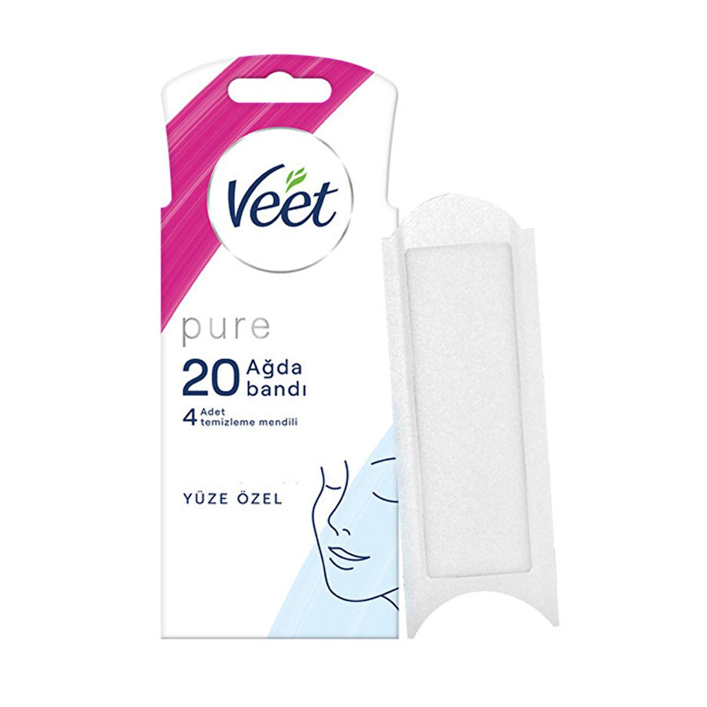 Veet Pure Facial Wax Strips for Sensitive Skin - Hypoallergenic Hair Removal for Face, Easy-Gelwax Technology, 20 - view 5