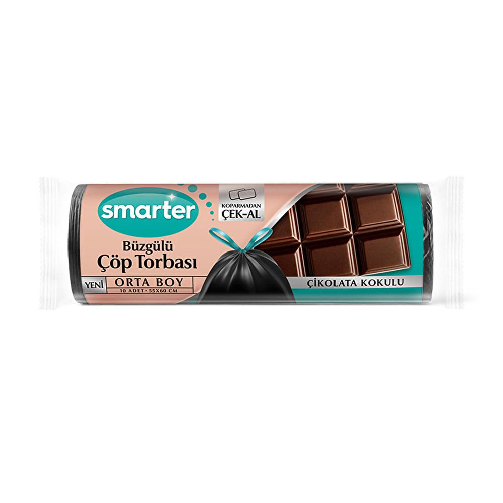Smarter Chocolate Scented Garbage Bags - Medium Size Drawstring Trash Bags for Odor Control & Easy Disposal Chocolate Scented Garbage Bags - Odor Control, Easy Tie Drawstring chocolate scented garbage bags, drawstring trash bags, medium size waste bags, scented trash bags, kitchen garbage bags, odor control trash bags, büzgülü çöp poşeti, tear resistant garbage bags, pull from roll trash bags, scented waste disposal, garbage bags, trash bags, waste bags, scented bags, kitchen trash, odor control, drawstring