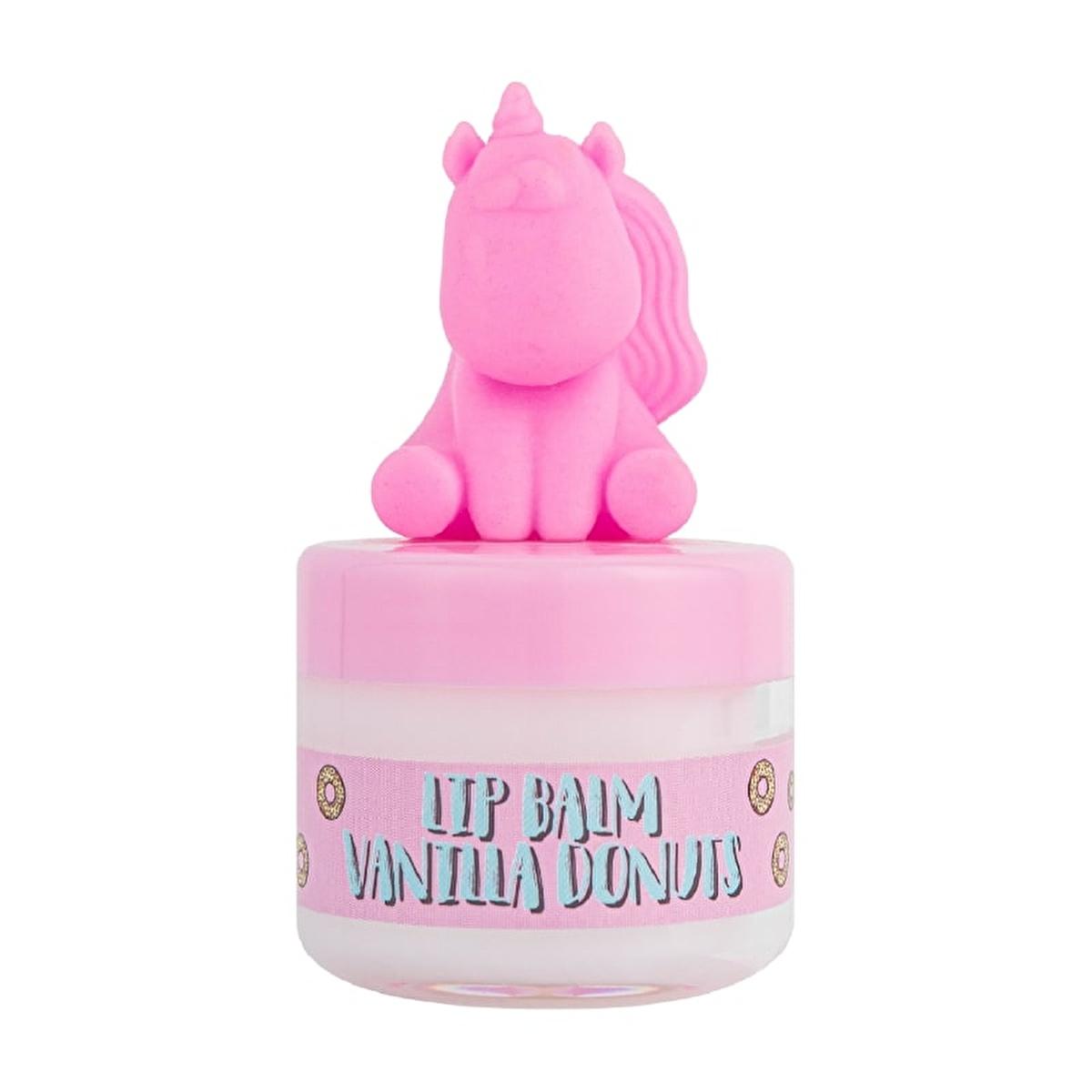 Soda Unicorns Vanilla Donuts Lip Balm - Moisturizing, Non-Sticky, Creamy Formula for Dry Lips Soda Unicorns Vanilla Lip Balm - Moisturizing & Non-Sticky lip balm, vanilla flavored lip care, moisturizing lip balm, non-sticky lip balm, cream lip balm, lip care, dry lip solution, chapped lip remedy, vanilla donuts, lip moisturizer, cosmetic gift, travel size lip balm