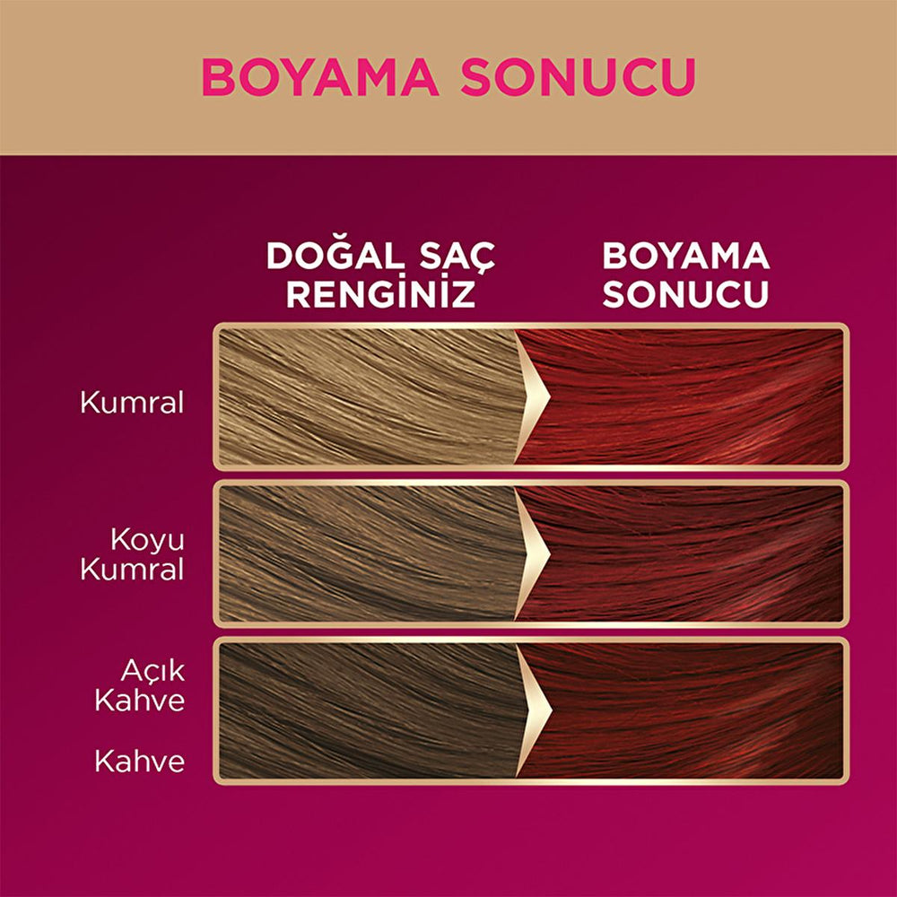 Palette Deluxe Yakut Kızılı Hair Dye - Long-Lasting Rich Ruby Red Hair Color - view 6