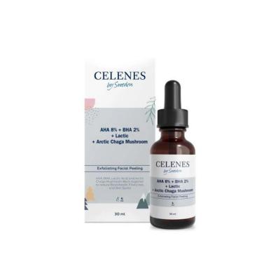 Celenes Exfoliating Serum with AHA, BHA, and Arctic Chaga Mushroom - Anti-Aging Skincare for All Skin Types Celenes Exfoliating Serum - AHA, BHA & Arctic Chaga for Anti-Aging exfoliating serum, AHA BHA serum, anti-aging skincare, chemical exfoliant, Arctic Chaga Mushroom skincare, skincare for all skin types, serum for fine lines and wrinkles, brightening serum, smooth skin serum, skincare routine, anti-aging products, face serum, dermatological skincare