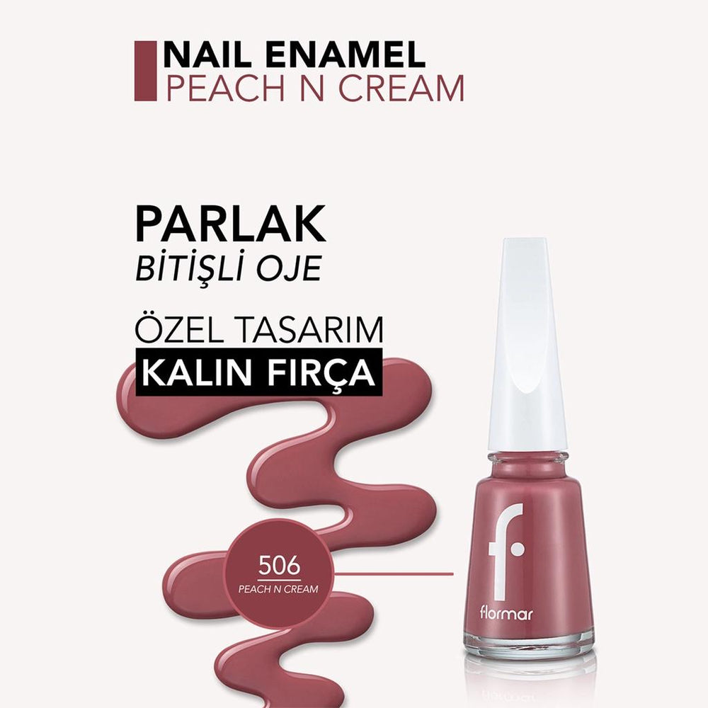 Flormar Nail Enamel Intense Color Peach N Cream 506 8ml