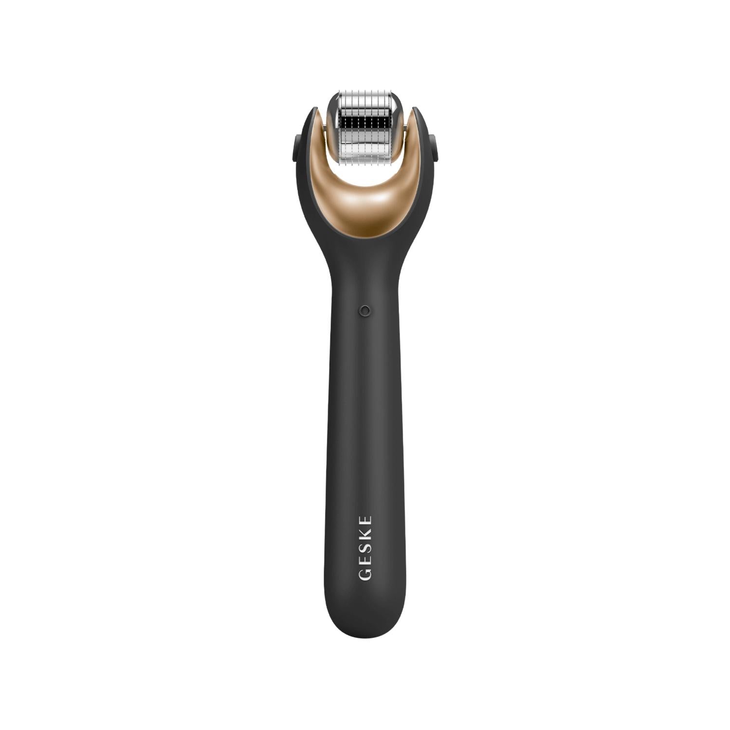 Geske MicroNeedle Face Roller with Rose Quartz Head - Black