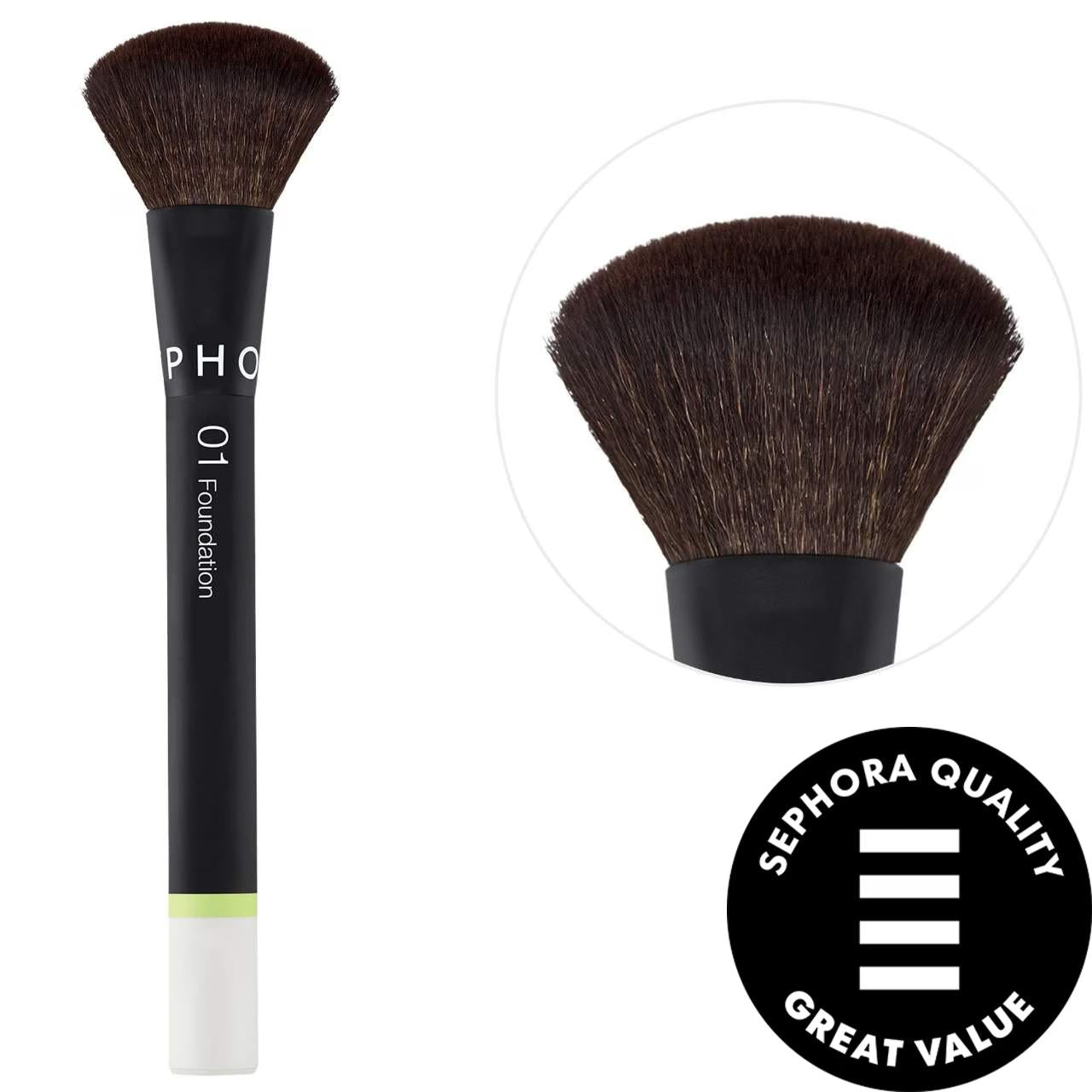 SEPHORA COLLECTION Essential Brush - Tapered Vegan Foundation Brush for Seamless Application Vegan Foundation Brush for Flawless Makeup foundation brush, vegan makeup brush, synthetic bristle brush, seamless foundation application, eco-friendly makeup tools, cruelty-free beauty products, sustainable cosmetics, makeup essentials, beauty gifts, daily makeup routine, travel makeup kit