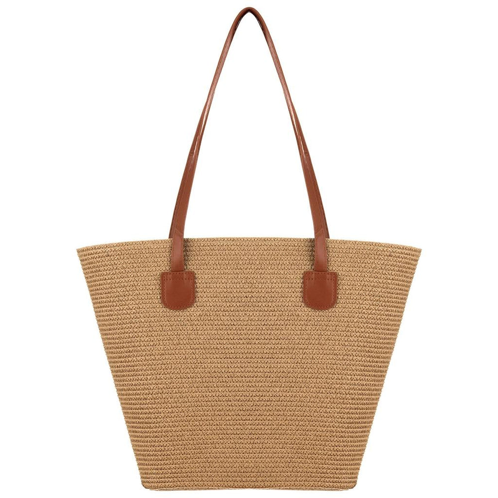 Eklips Beige Straw Beach Bag for Summer Travel