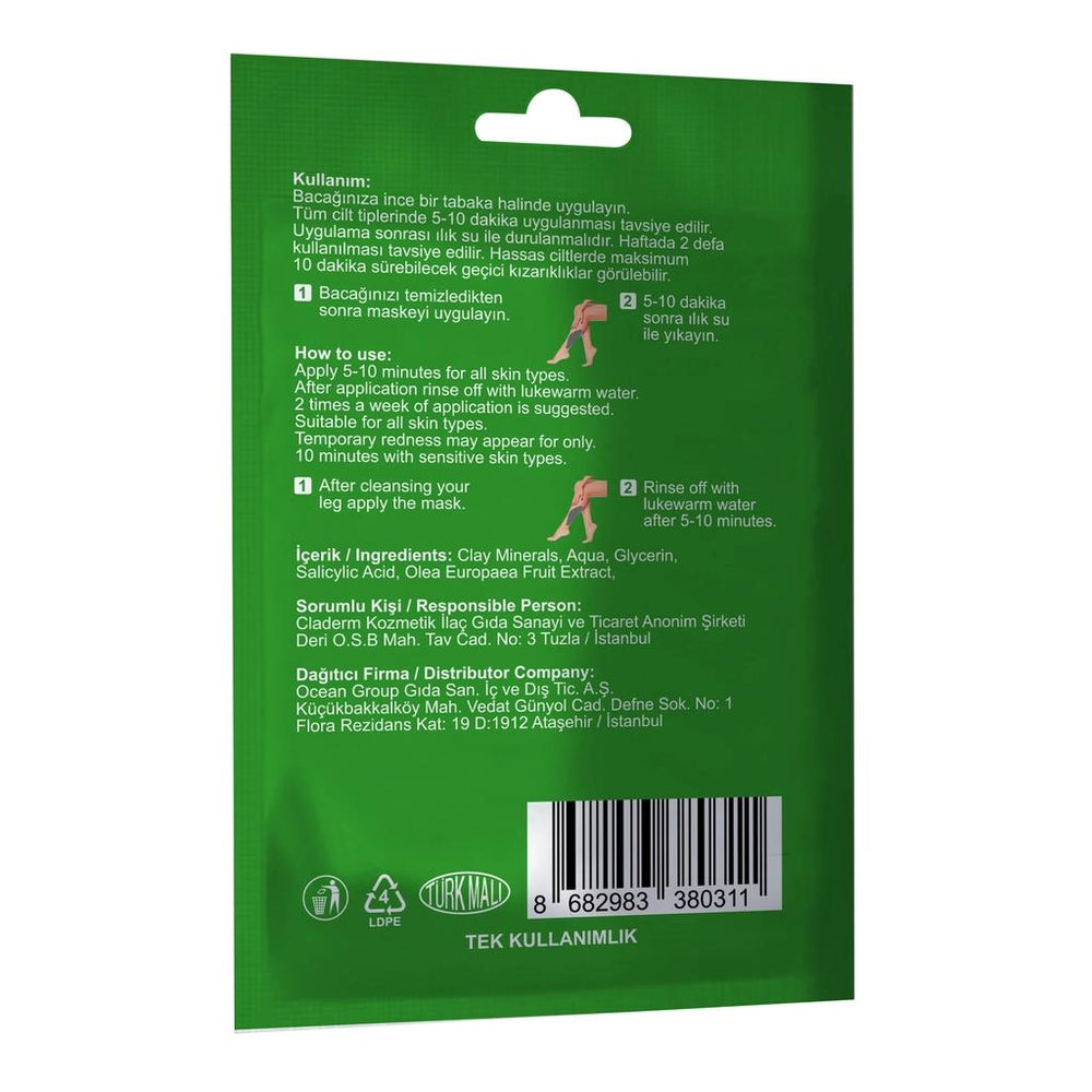 Claderm Clay Olive Leg Mask for Smooth Skin 30 ml