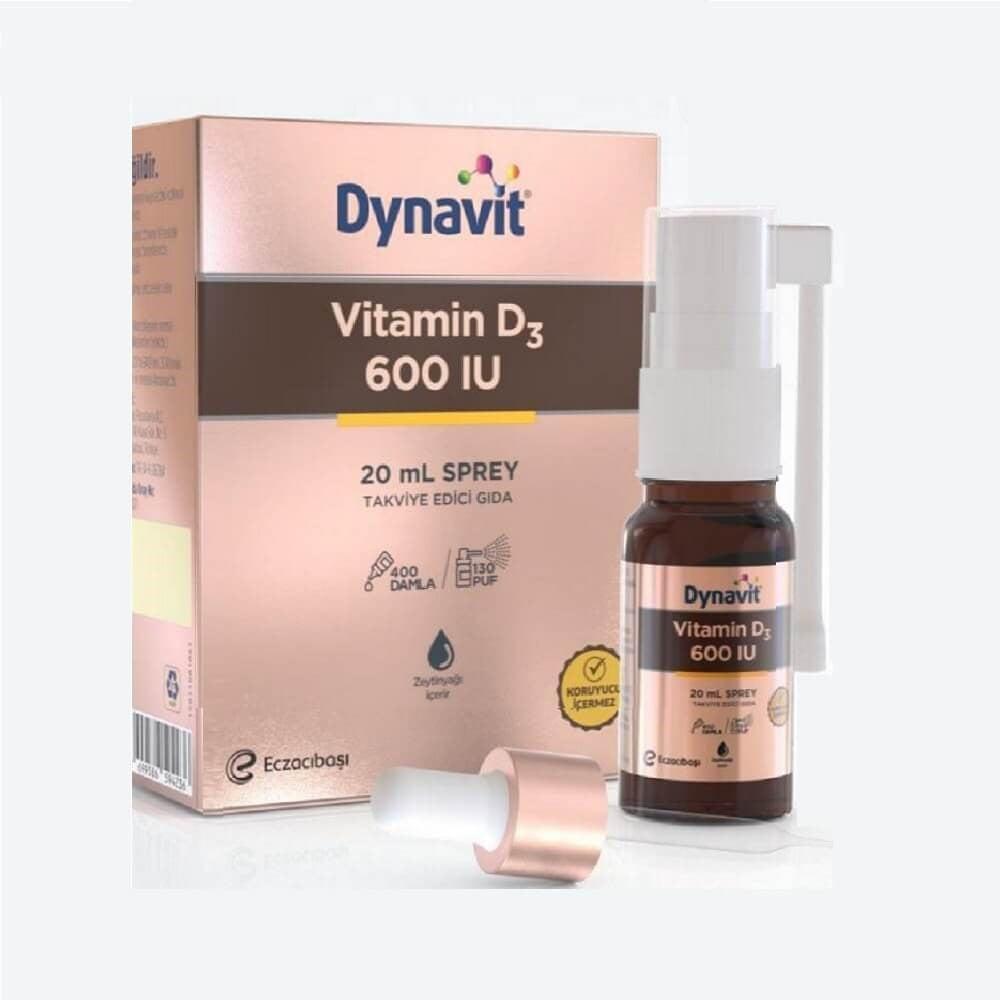 Dynavit Vitamin D3 600 IU Spray 20 ml - Boost Bone Health & Immune Function Dynavit Vitamin D3 600 IU Spray - Bone Health Support Vitamin D3 spray, Dietary supplement, 600 IU Vitamin D3, Vitamin D deficiency support, Bone health supplement, Immune function support, Easy-to-use Vitamin D supplement, Spray form Vitamin D3, Health and wellbeing, Dietary Vitamin D supplement
