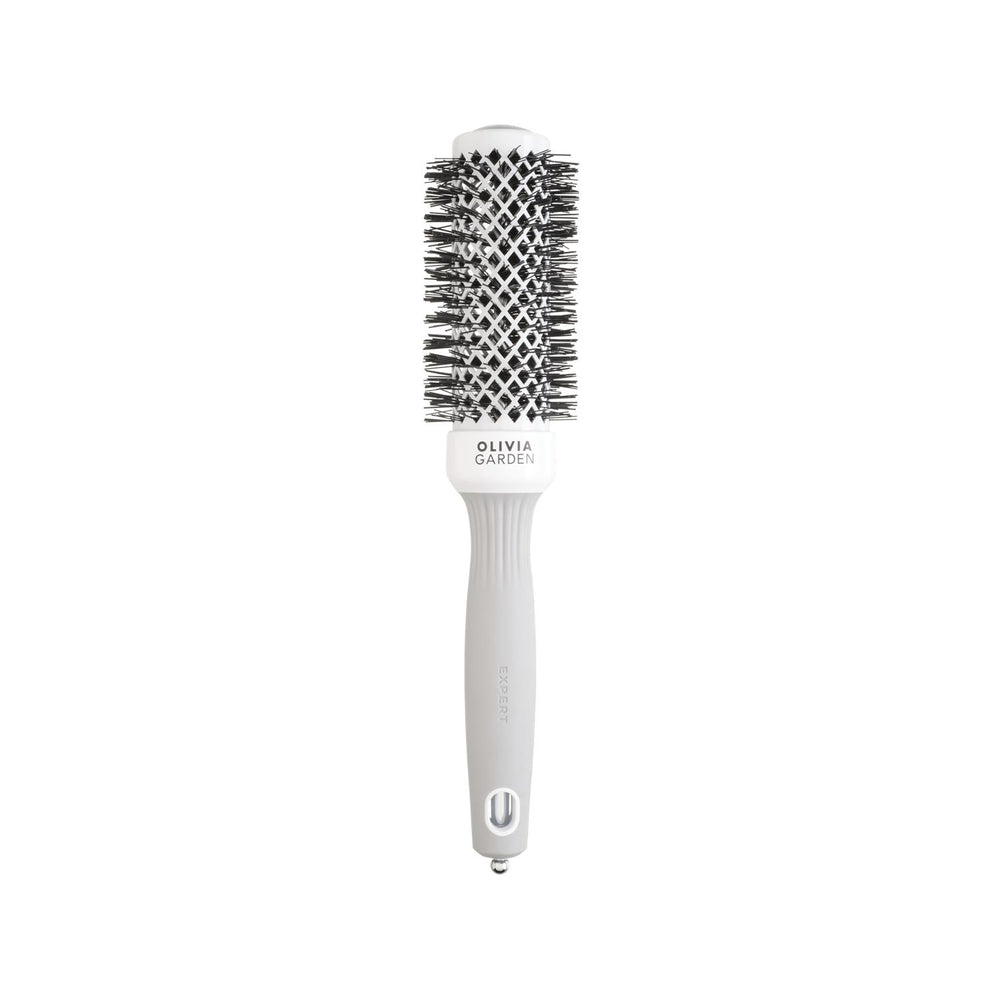 Olivia Garden Expert Blowout Shine White & Grey Brush 35mm