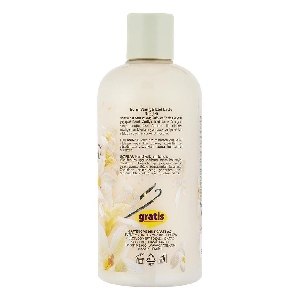 Benri Vanilla Iced Latte Shower Gel Hydrating Body Wash 500 ml