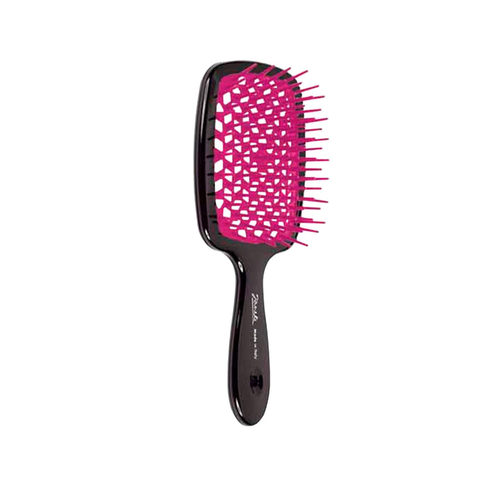 Janeke Superbrush Hair Brush for Detangling Black & Purple