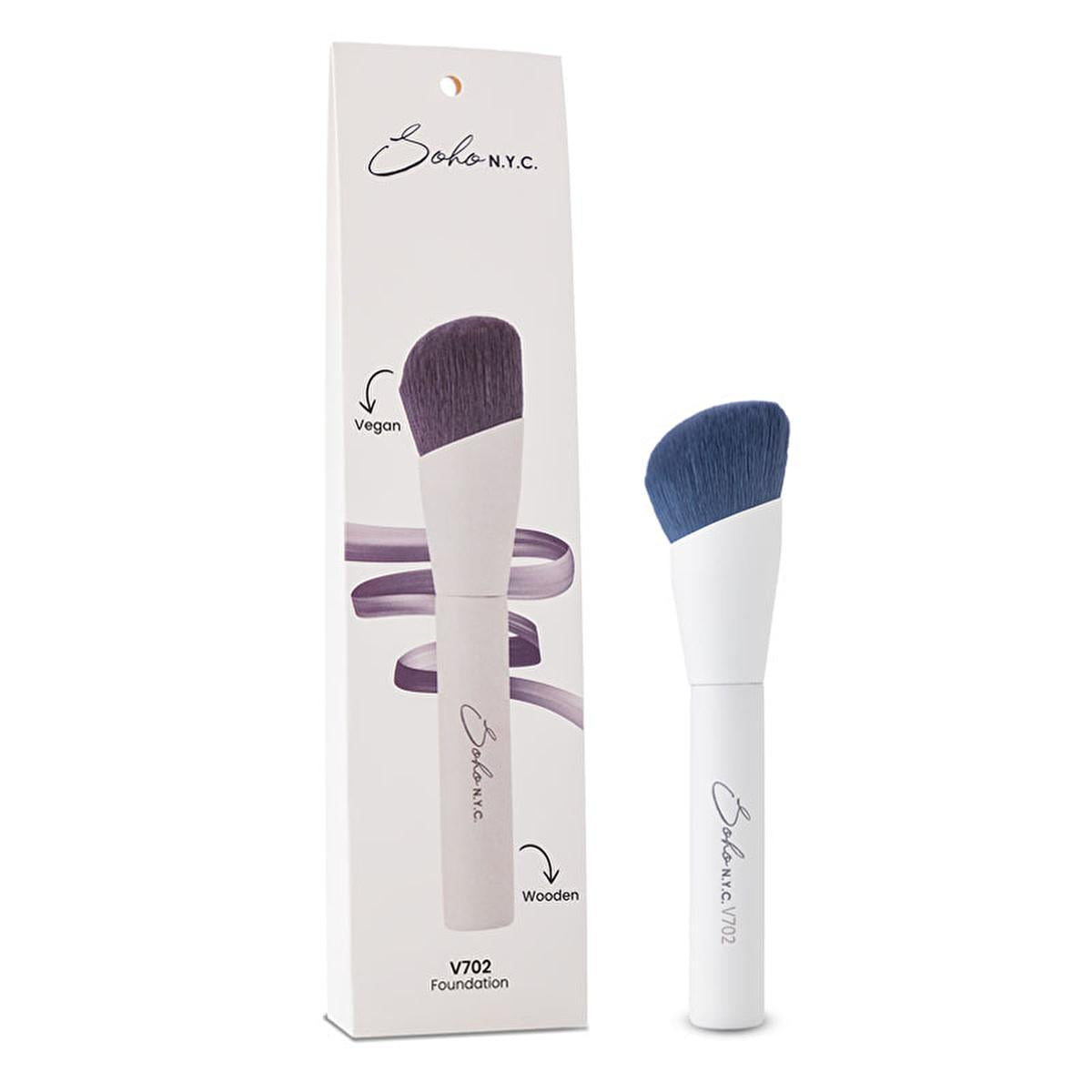 Soho N.Y.C. Vegan Makeup Brush for Flawless Foundation Application - Damla Fondöten Makyaj Fırçası V702 Soho N.Y.C. Vegan Makeup Brush for Flawless Foundation vegan makeup brush, foundation brush, synthetic bristle brush, sustainable makeup tools, cruelty-free cosmetics, Damla Foundation Makeup Brush, eco-friendly beauty products, makeup for vegans, sustainable beauty, cruelty-free makeup, Soho N.Y.C. beauty products, vegan beauty tools, ethical makeup products