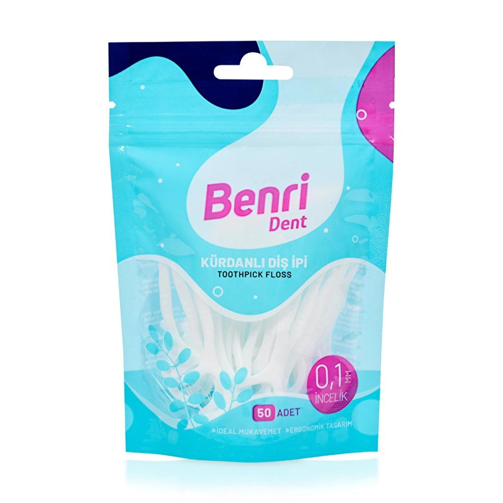 Benri Dent Floss Picks for Easy Cleaning 50 Count