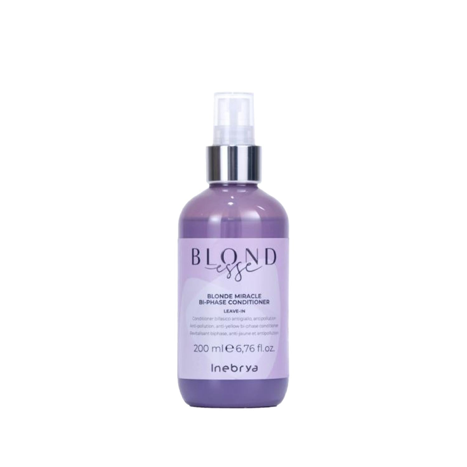 Inebrya Blondesse Miracle Bi Phase Conditioner - Leave-in Blonde Hair Care, 6.76 fl oz Inebrya Blondesse Bi Phase Conditioner - Best Leave-in for Blonde Hair Leave-in hair conditioner, Blonde hair care, Bi-Phase conditioner, Non-rinsing hair cream, Inerbrya Blondesse, Hair care for color-treated hair, Leave-in hair products, Blonde hair maintenance, Hair nourishment, Hair conditioning, Inebrya products