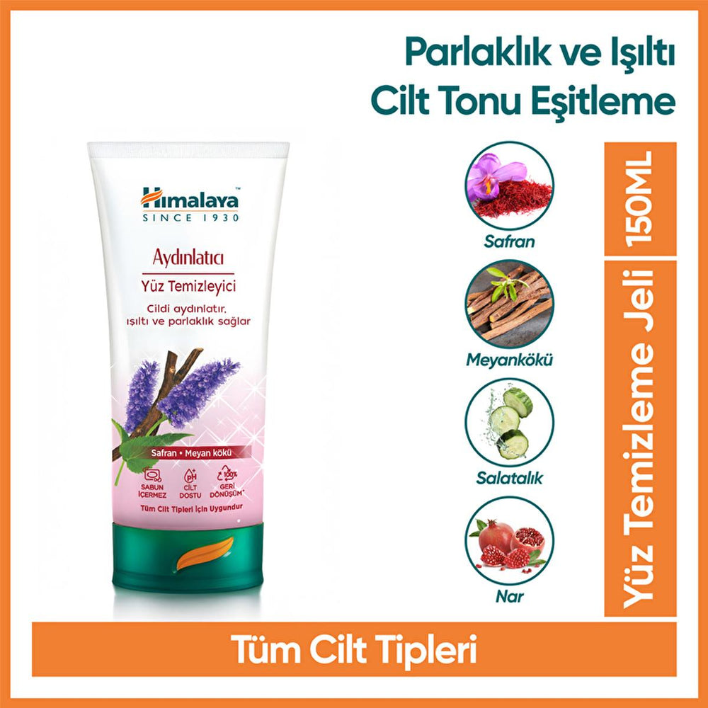 Himalaya Brightening Face Cleanser - Gentle, Soap-Free Formula for All Skin Types - Cleanser