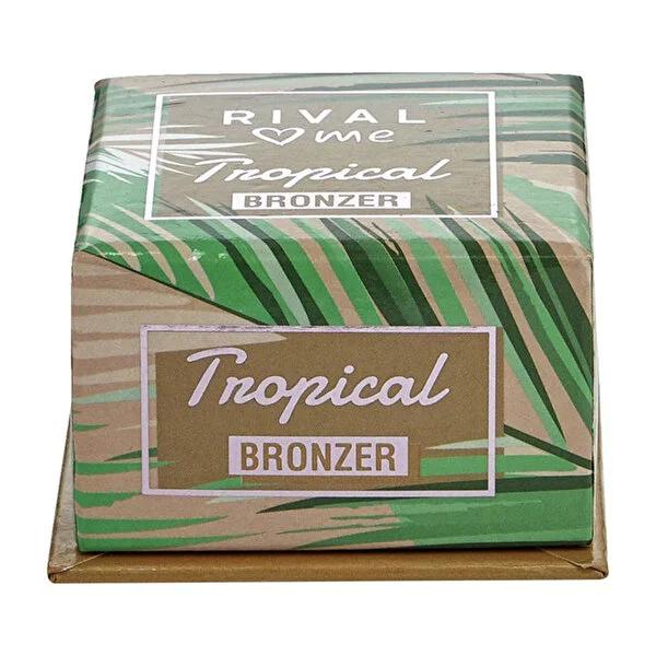 Rival Loves Me Tropikal Bronzer No:01 Waikiki - Chocolate Scented Bronzer Powder for Natural Tan, 6g Rival Loves Me Bronzer for Natural Glow bronzer powder, natural tan, chocolate scented, suitable for all skin types, makeup base, cosmetic, beauty product, travel size, compact makeup, sunless tanning, face bronzer, decolletage bronzer