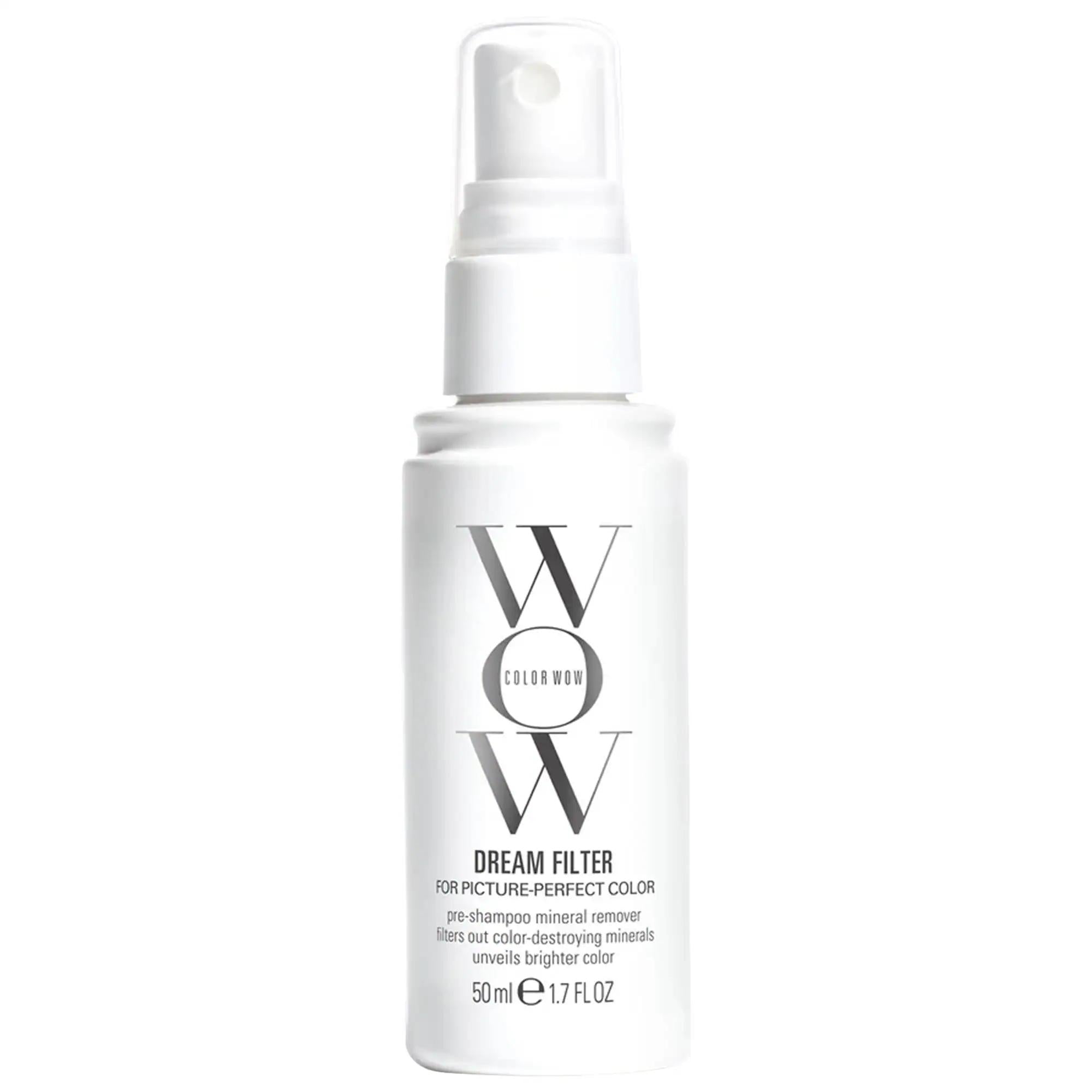 Color Wow Mini Dream Filter: Pre-Shampoo Mineral Remover - Detox & Revitalize Hair, Anti-Brass, Hard Water Solution, Vegan & Cruelty-Free Color Wow Dream Filter: Pre-Shampoo Detox for Vibrant Hair pre-shampoo mineral remover, hair detox spray, anti-brass hair treatment, hard water hair solution, color safe pre-shampoo, vegan hair care, cruelty-free hair products, hair mineral buildup remover, dull hair revitalizer, hair color protection, Pre-shampoo Hair Treatment, mineral buildup remover, hair color protec