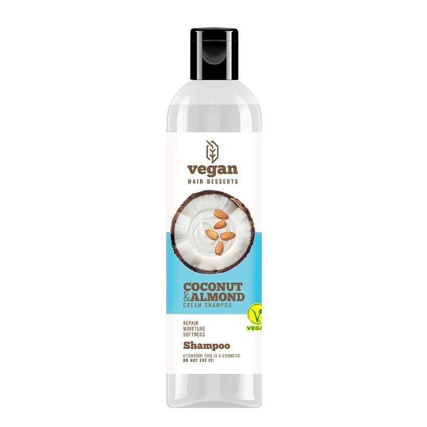 Vegan Hair Dessert Coconut & Almond Cream Shampoo: Deeply Moisturizing, Repairing Vegan Shampoo for Dry, Damaged Hair - Natural Coconut & Almond Oil Hair Care Vegan Coconut Almond Shampoo - Repair Dry, Damaged Hair vegan shampoo, coconut almond shampoo, dry hair shampoo, damaged hair shampoo, moisturizing shampoo, repairing vegan shampoo, natural hair shampoo, coconut oil hair care, almond oil hair care, vegan hair dessert, shampoo, vegan hair care, coconut oil shampoo, almond oil shampoo, moisturizing hair