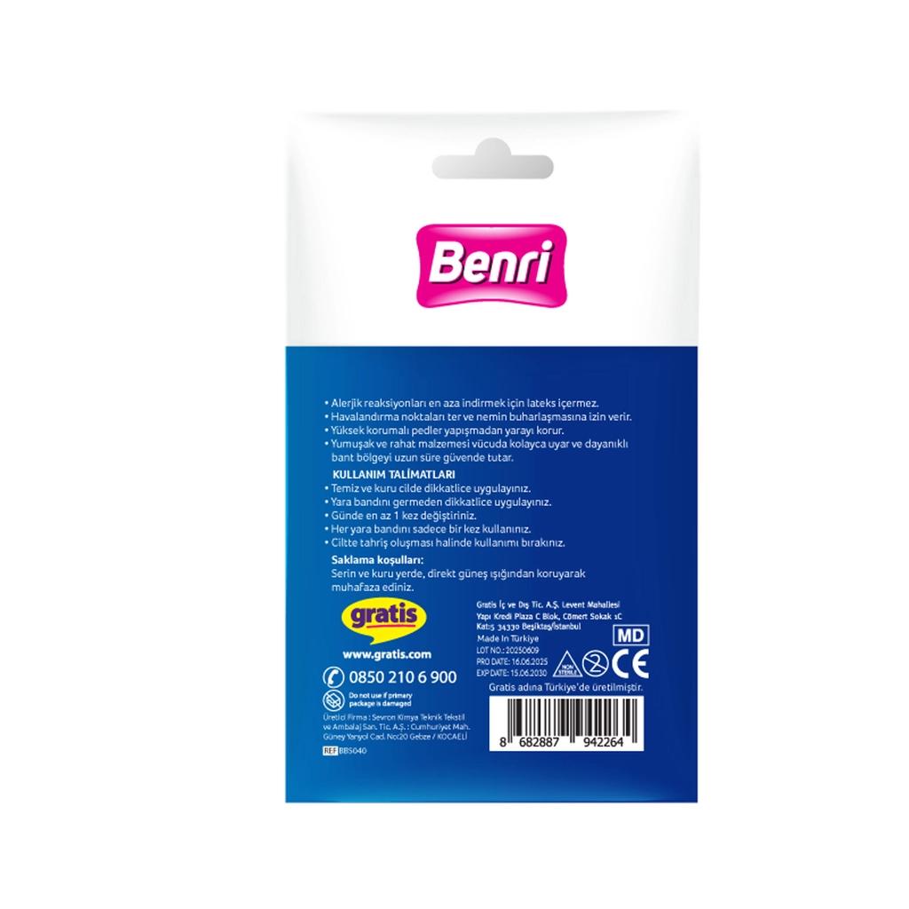Benri Aloe Vera Adhesive Bandages for Sensitive Skin 15-Pack