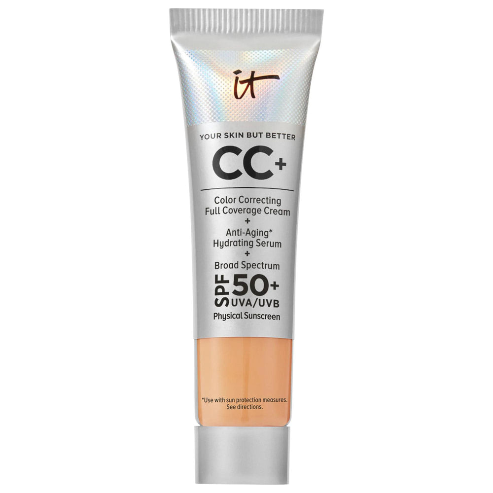 IT Cosmetics Mini CC+ Cream: Full Coverage Foundation, SPF 50+, Hydrating Color Corrector for Acne, Dark Circles, & Anti-Aging IT Cosmetics CC Cream: Full Coverage SPF 50 Foundation CC cream foundation, full coverage foundation, SPF 50 foundation, color correcting cream, hydrating foundation, anti-aging foundation, vegan foundation, cruelty-free foundation, foundation for acne scars, foundation for dark circles, makeup, face makeup, BB cream, acne scars, dark circles, redness, wrinkles, hyaluronic acid, nia