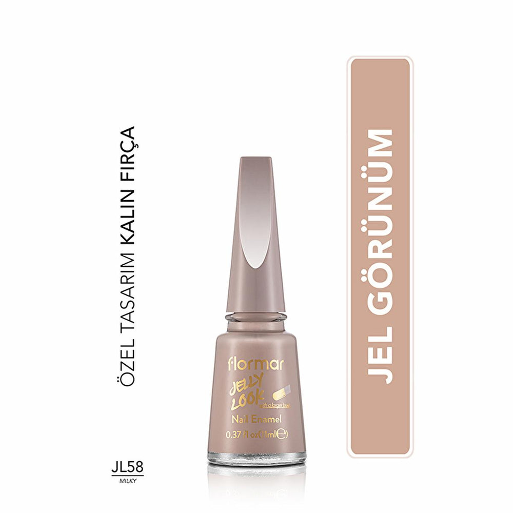 Flormar Jelly Look Nail Polish - High Pigment, Long Lasting, Jelly Finish - Nail Polish