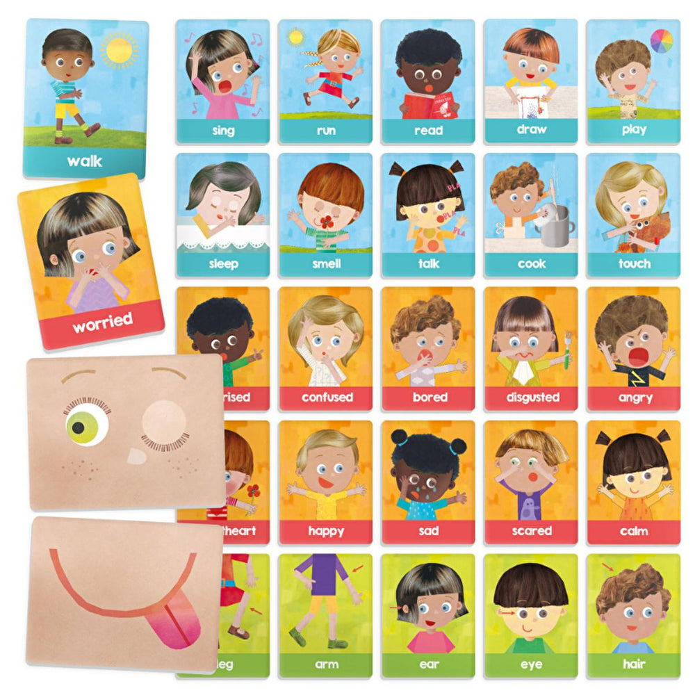 Headu Montessori Flashcards for Toddlers - Emotional Intelligence & Action Learning Cards (1-4 Years) - Toy