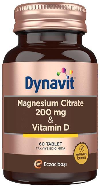 Dynavit Magnesium Citrate & Vitamin D Supplement 200mg - 60 Tablets for Overall Health - image 2