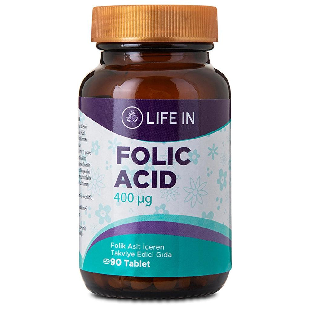 Life In Folic Acid 400 mcg Dietary Supplement 90 Tablets