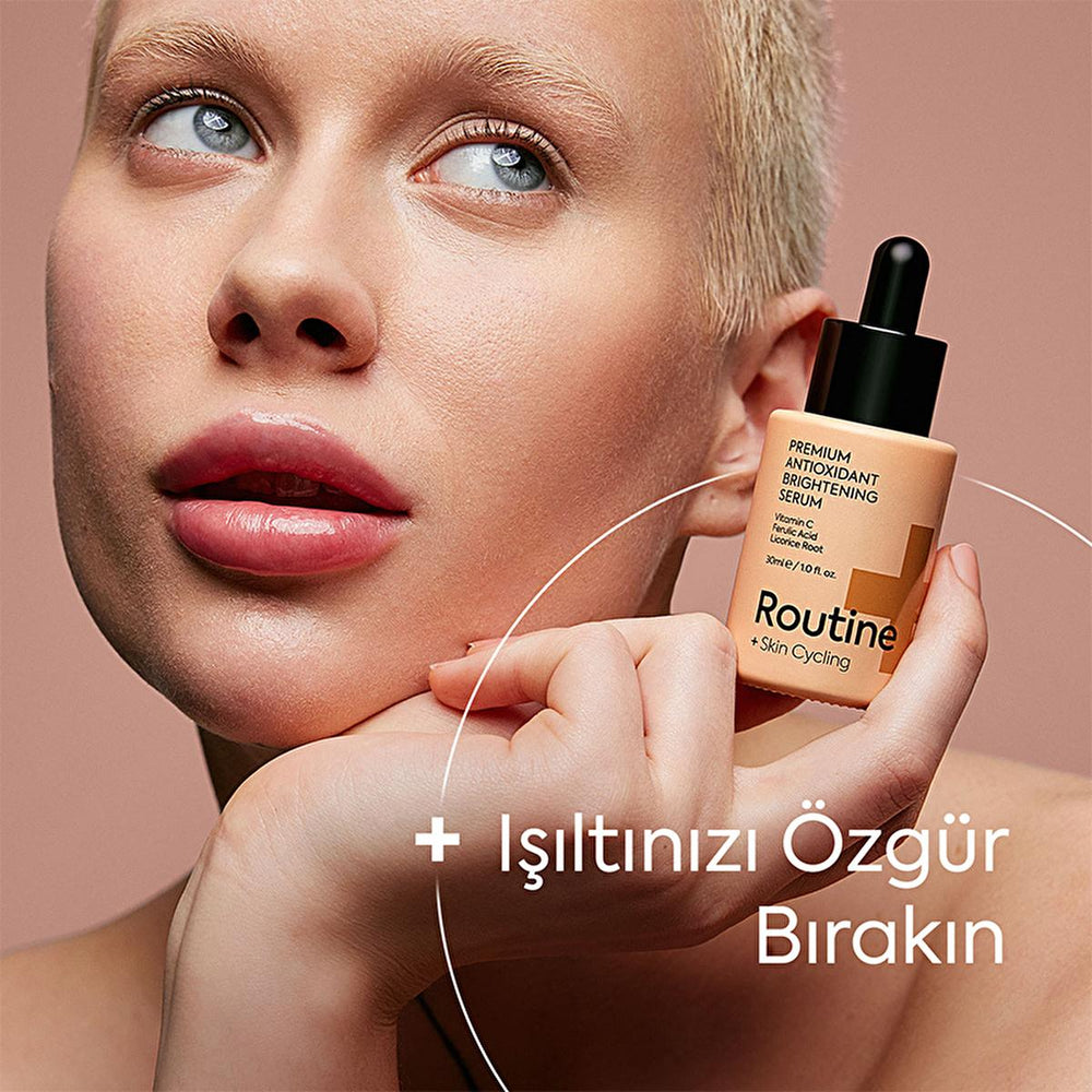 Routine+ Antioxidant Brightening Serum with 10% Vitamin C & 5% Ferulic Acid - Vegan Skincare for Brighter, - view 4