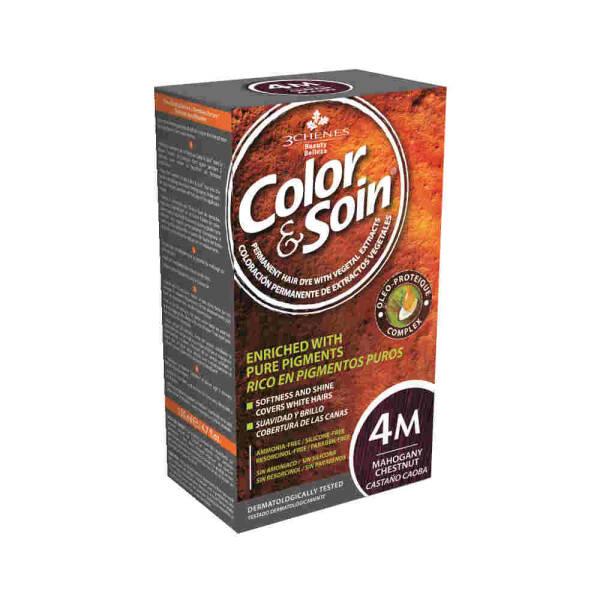 Color&Soin Natural Ammonia-Free Hair Dye - Mahogany Chestnut 4M, Plant-Based, Paraben-Free, Nourishing Hair Color - Hair Dye
