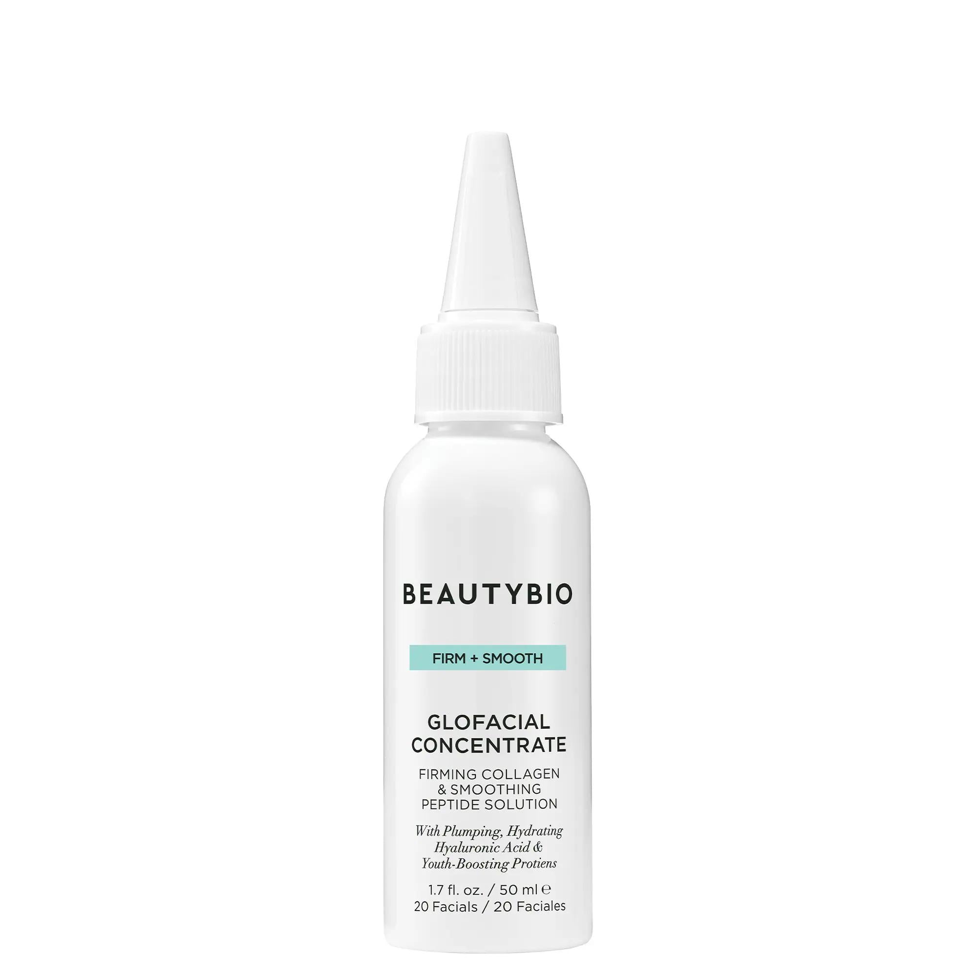 GLOfacial Firming Collagen Concentrate & Smoothing Peptide Solution - Anti-Aging Serum with Hyaluronic Acid GLOfacial Collagen Concentrate - Anti-Aging Serum collagen skincare, anti-aging serum, hyaluronic acid skincare, peptide skincare, gluten-free skincare, cruelty-free skincare, fine lines and wrinkles treatment, skin hydration, skincare, face serum, treatments, GLOfacial, firming collagen, smoothing peptide solution