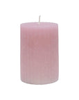 Rubin Licht Rustic Ribbed Pillar Candle in Rose Pink