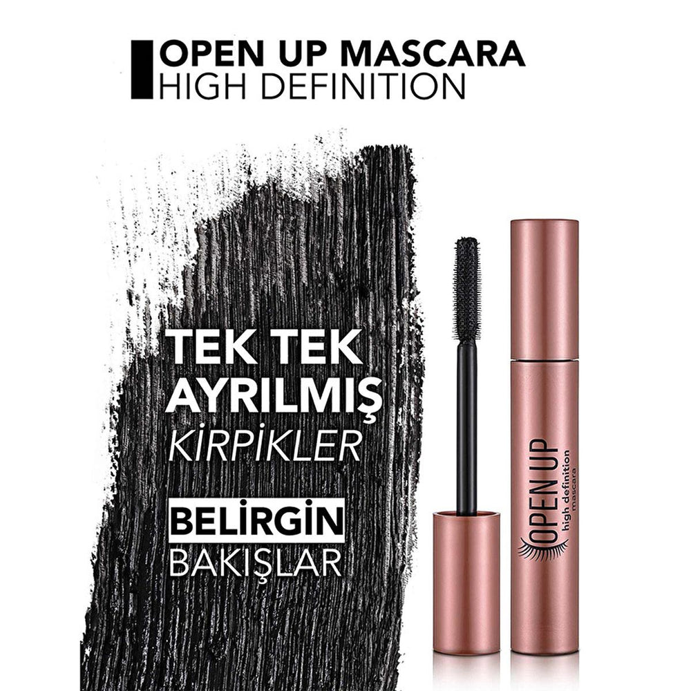 Flormar Open Up HD Mascara - Long-Lasting, Matte Finish, Silicone Brush for Separation and Volume - view 5