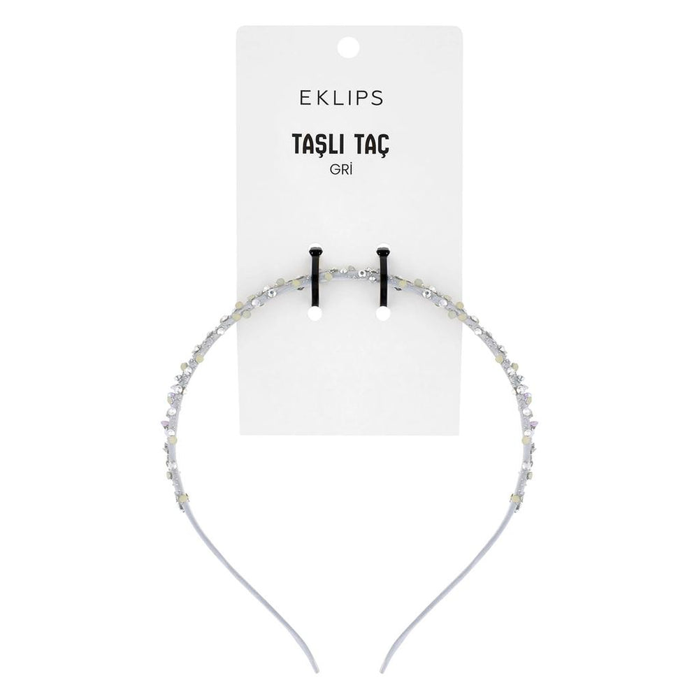 Eklips Gray Rhinestone Headband for Elegant Hair Styling