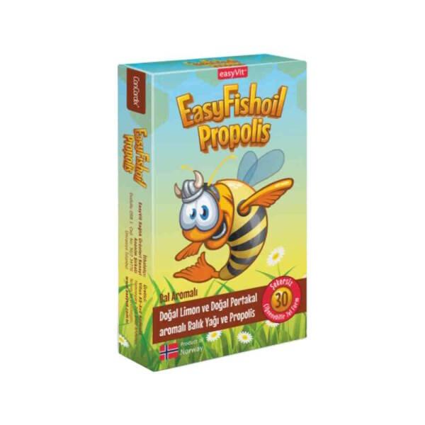 EasyFishoil Propolis Sugar-Free Honey Flavored Chewable Dietary Supplement for Children - Supports Heart Health and Brain Development EasyFishoil Propolis Chewable Supplement for Kids Dietary supplement for children, Omega-3 supplement, Propolis supplement, Sugar-free children's supplement, Children's health and wellness products, Kids health supplements, Heart health for kids, Brain development supplements, Immune system support for children, Antioxidant supplements for kids