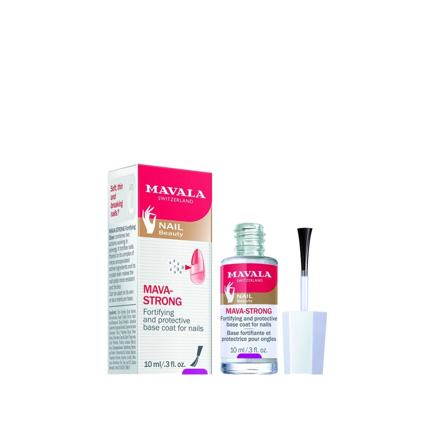 Mavala Mava Strong Nail Strengthener - 10ml, Strengthens & Protects Weak Brittle Nails Mavala Mava Strong Nail Strengthener - Strengthens & Protects nail strengthener, Mavala Mava Strong, nail care products, nail protection, beauty and nail health, nail health, nail beauty, weak nails, brittle nails, nail care routine, nail protection, cosmetic nail care, nail strengthening, nail health products