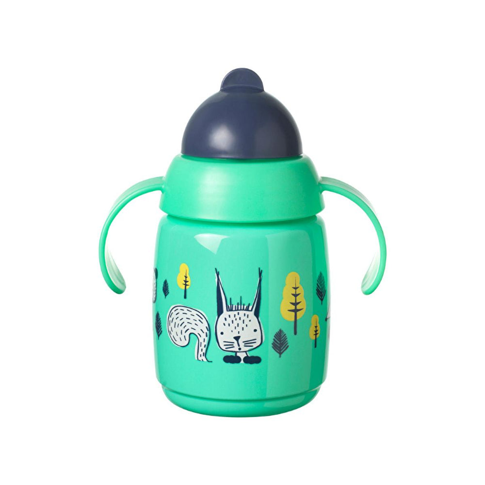 Tommee Tippee Baby Training Cup with Straw, 300ml Green Sippy Cup for Babies - Easy Drinking, Safe & Practical - Baby Care
